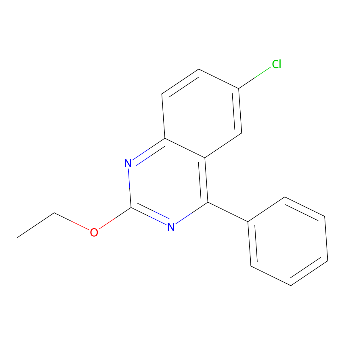 6-Chloro-2-ethoxy-4-phenylquinazoline molecular structure, CAS 3431-03-6