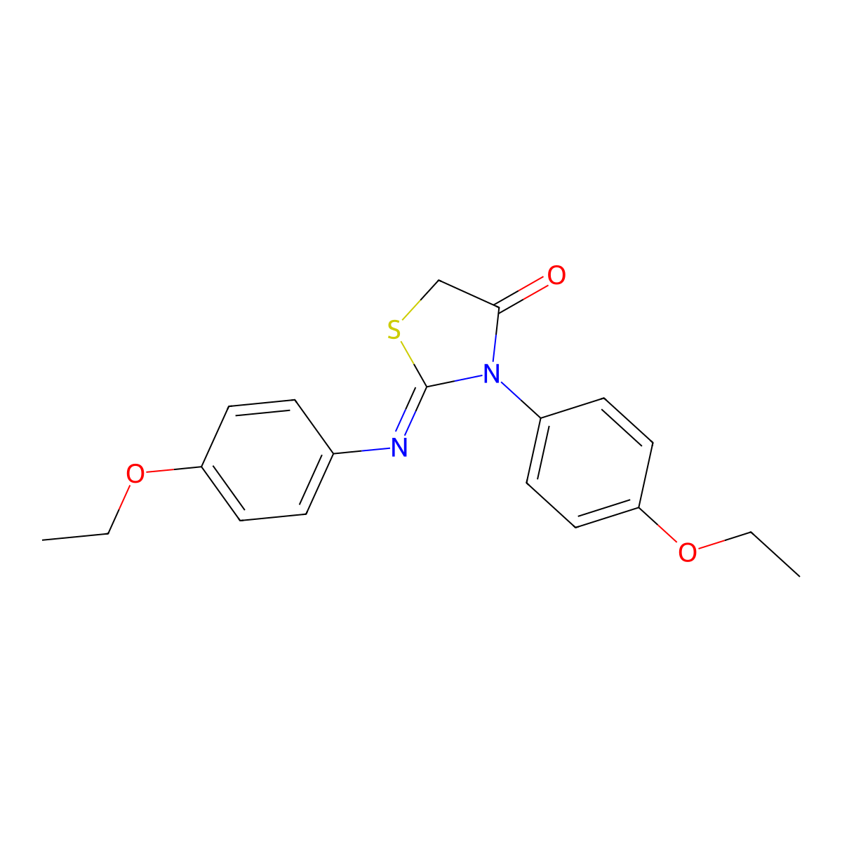 3-(4-Ethoxyphenyl)-2-[(4-ethoxyphenyl)imino]-1,3-thiazolidin-4-one molecular structure, CAS 34316-48-8