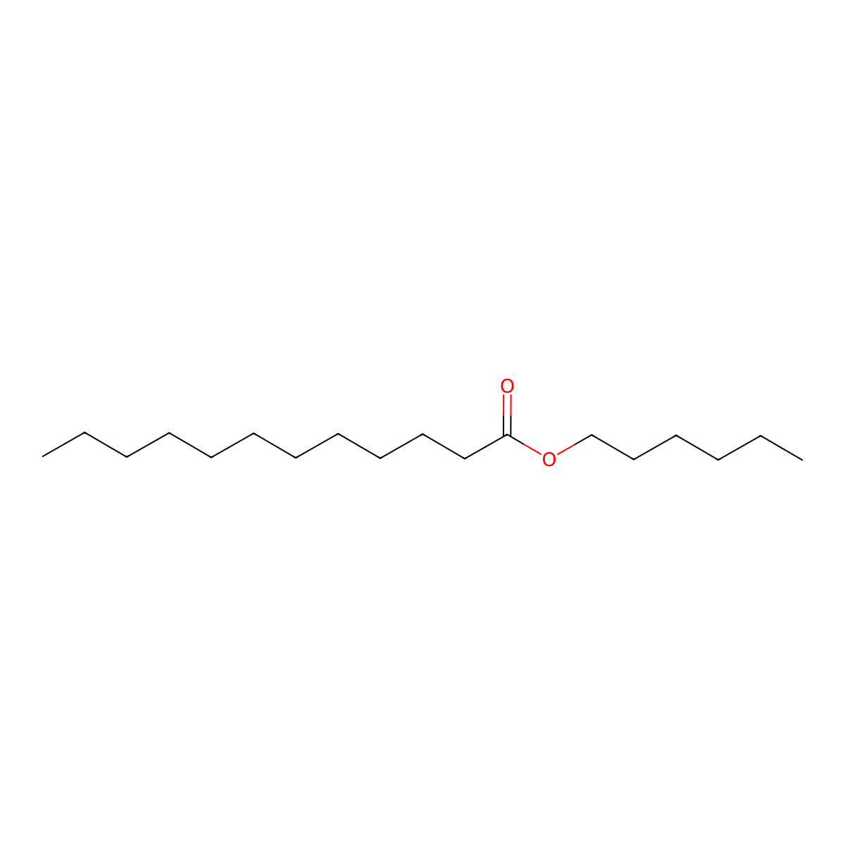 Hexyl Laurate molecular structure, CAS 34316-64-8