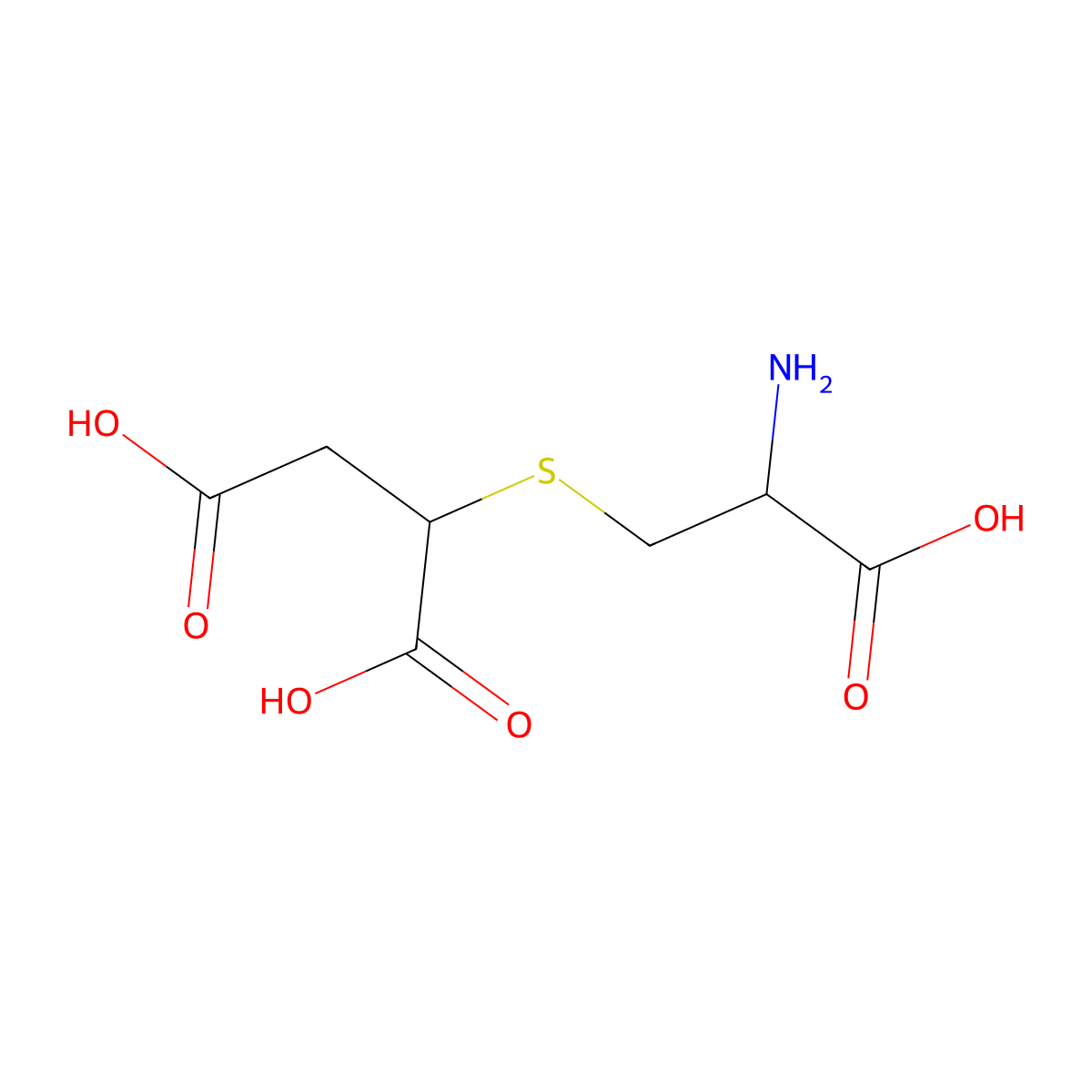 2-((2-Amino-2-carboxyethyl)thio)butanedioic acid molecular structure, CAS 34317-60-7