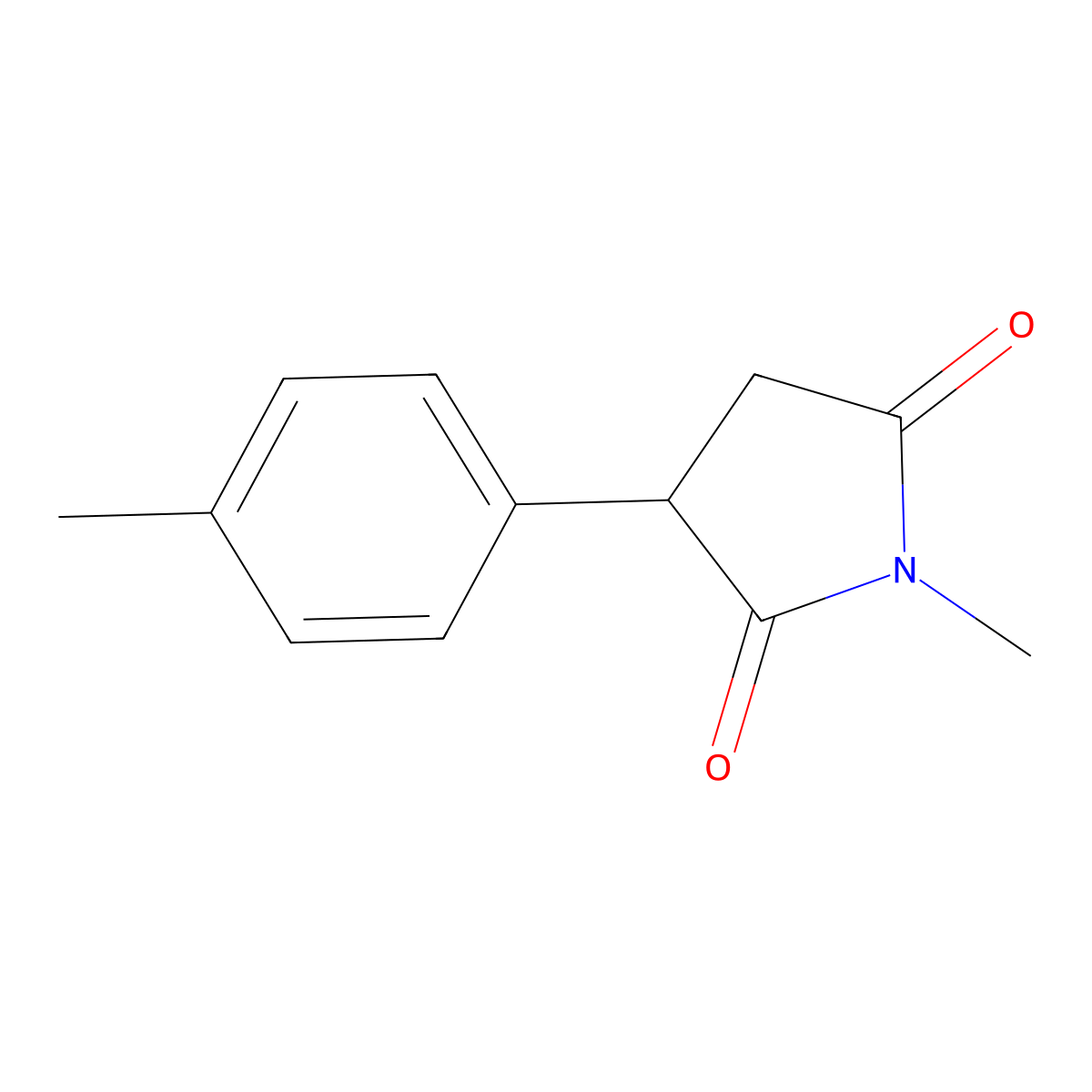 N-methyl-2-(4-methylphenyl)succinimide molecular structure, CAS 34319-19-2