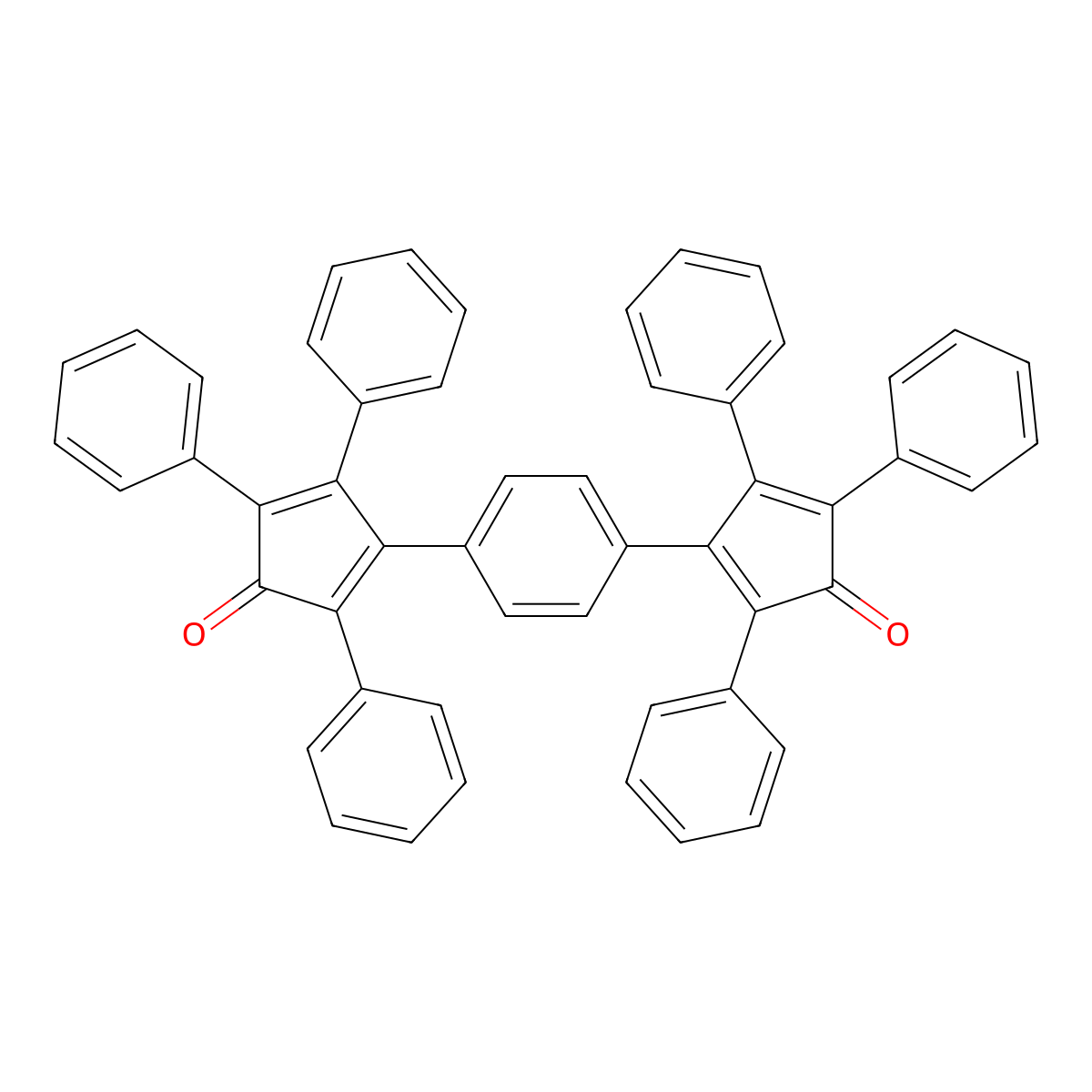 3,3'-(1,4-Phenylene)bis(2,4,5-triphenylcyclopentadienone) molecular structure, CAS 3432-73-3