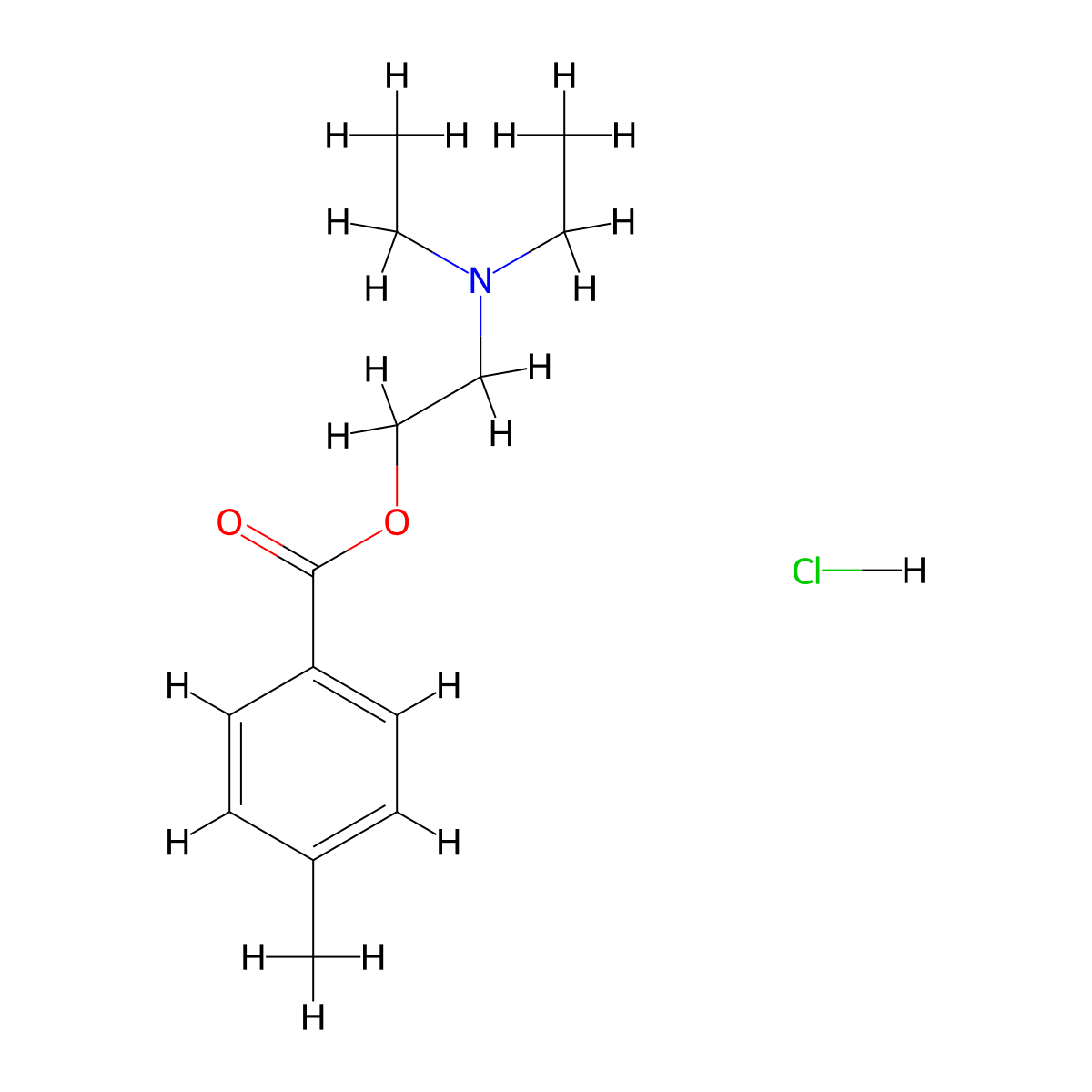 p-Toluic acid, 2-(diethylamino)ethyl ester, hydrochloride molecular structure, CAS 34320-71-3