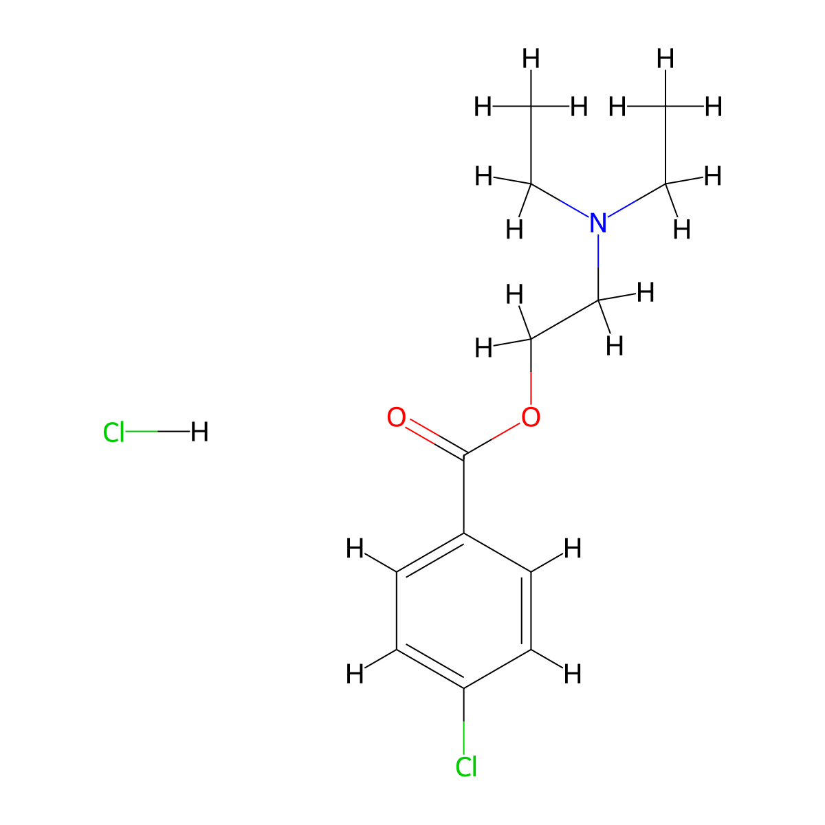 Benzoic acid, 2-(diethylamino)ethyl ester hydrochloride molecular structure, CAS 34320-74-6