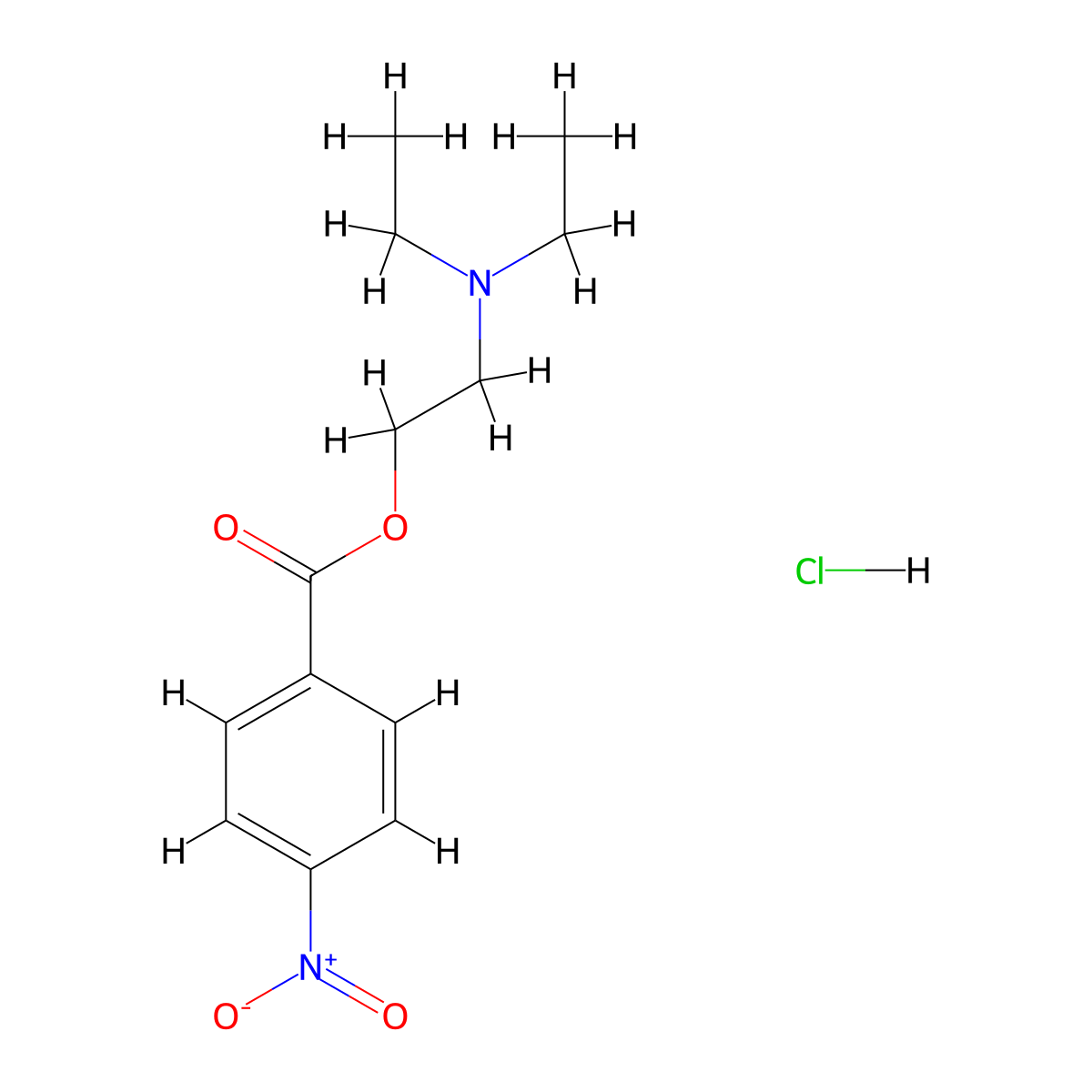 2-(Diethylamino)ethyl 4-nitrobenzoate hydrochloride molecular structure, CAS 34320-77-9