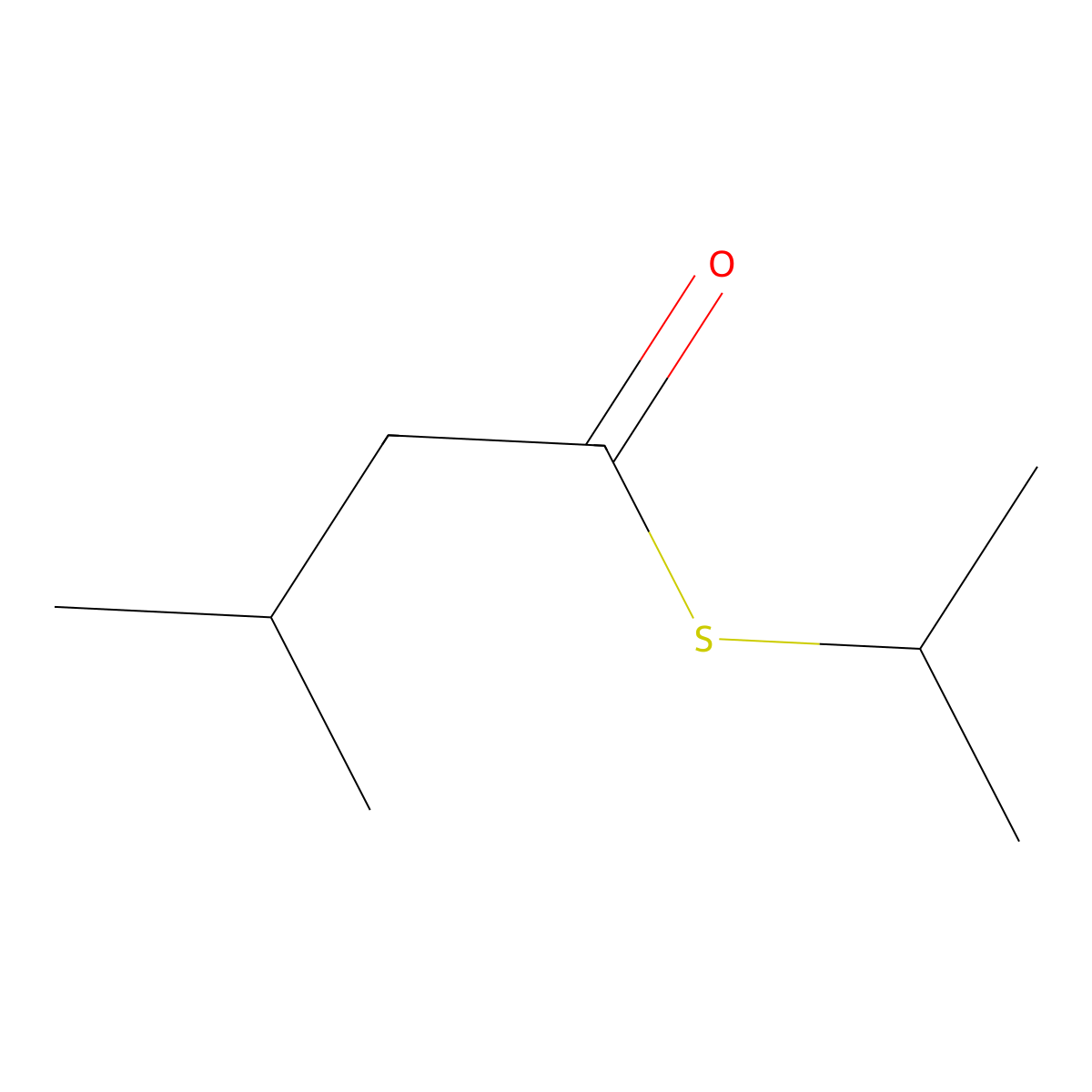 Butanethioic acid, 3-methyl-, S-(1-methylethyl) ester molecular structure, CAS 34322-06-0