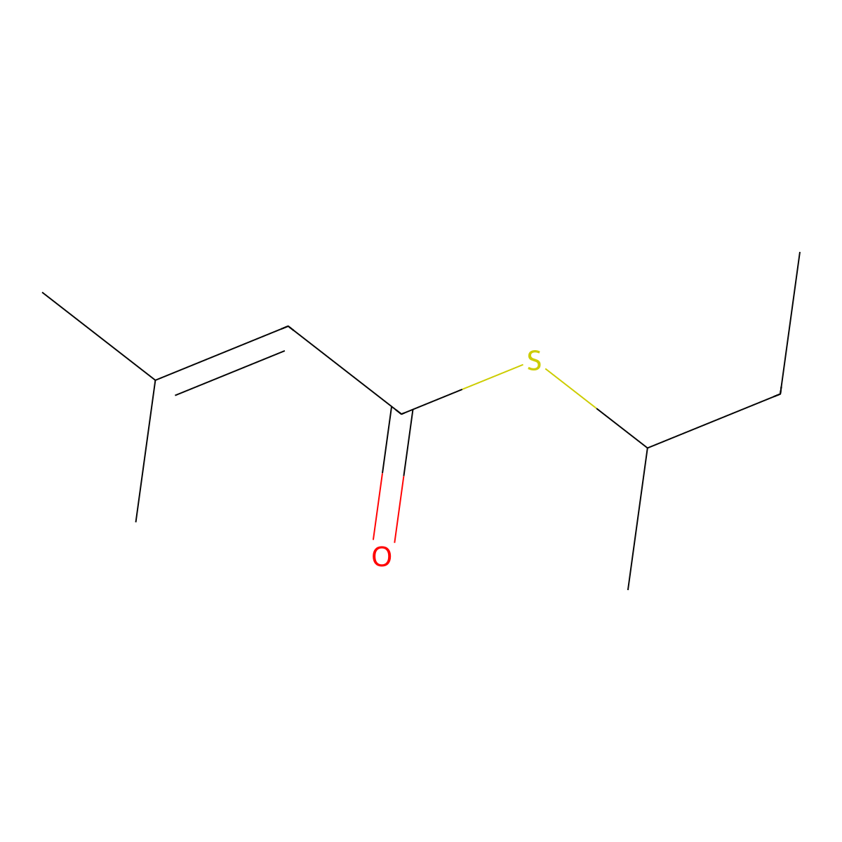 S-sec-Butyl 3-methylbut-2-enethioate molecular structure, CAS 34322-09-3