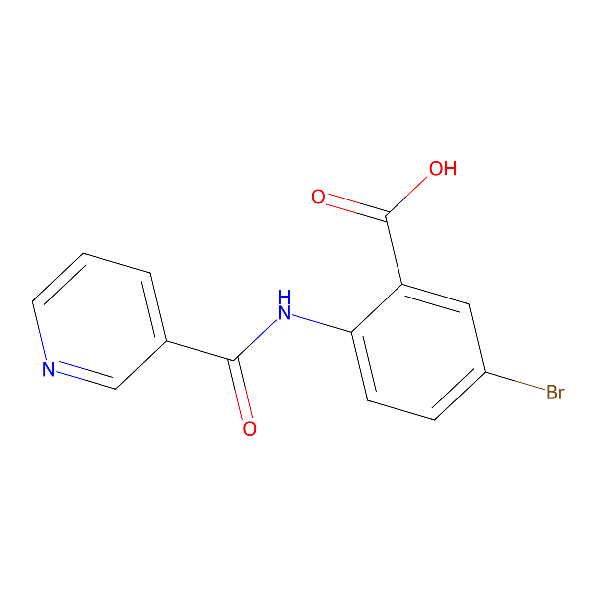 5-Bromo-2-(nicotinamido)benzoic acid molecular structure, CAS 343226-30-2