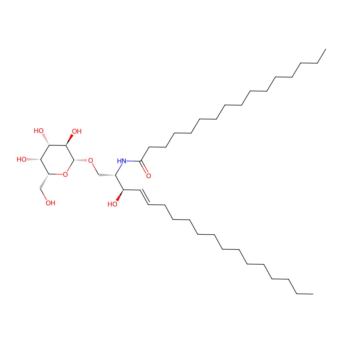 N-(hexadecanoyl)-beta-D-galactosylsphingosine molecular structure, CAS 34324-89-5