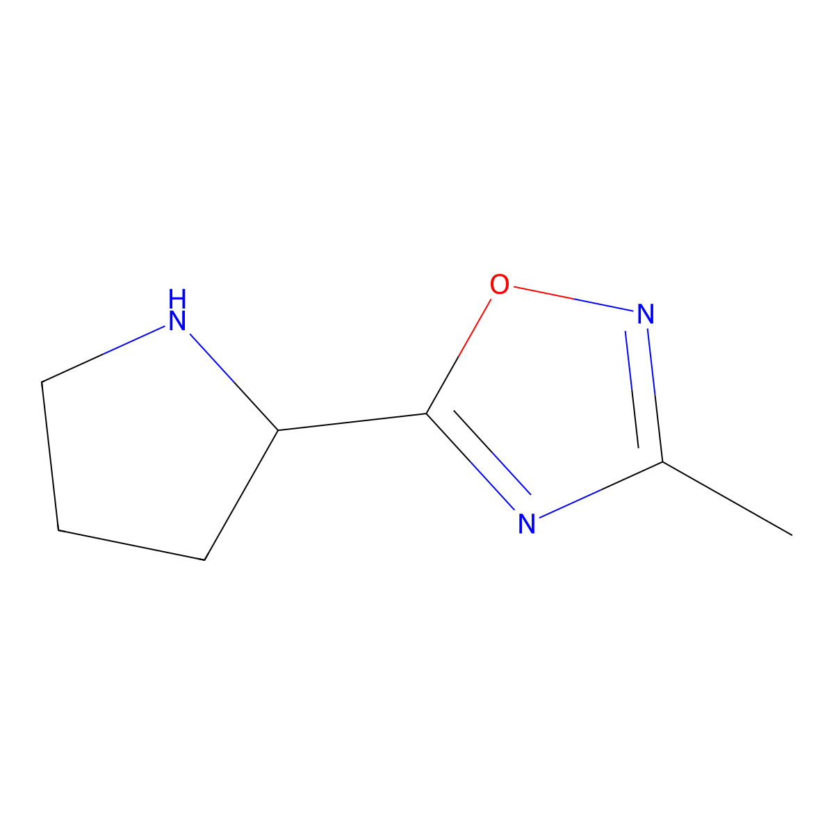 (S)-3-Methyl-5-(2-pyrrolidinyl)-1,2,4-oxadiazole molecular structure, CAS 343246-61-7