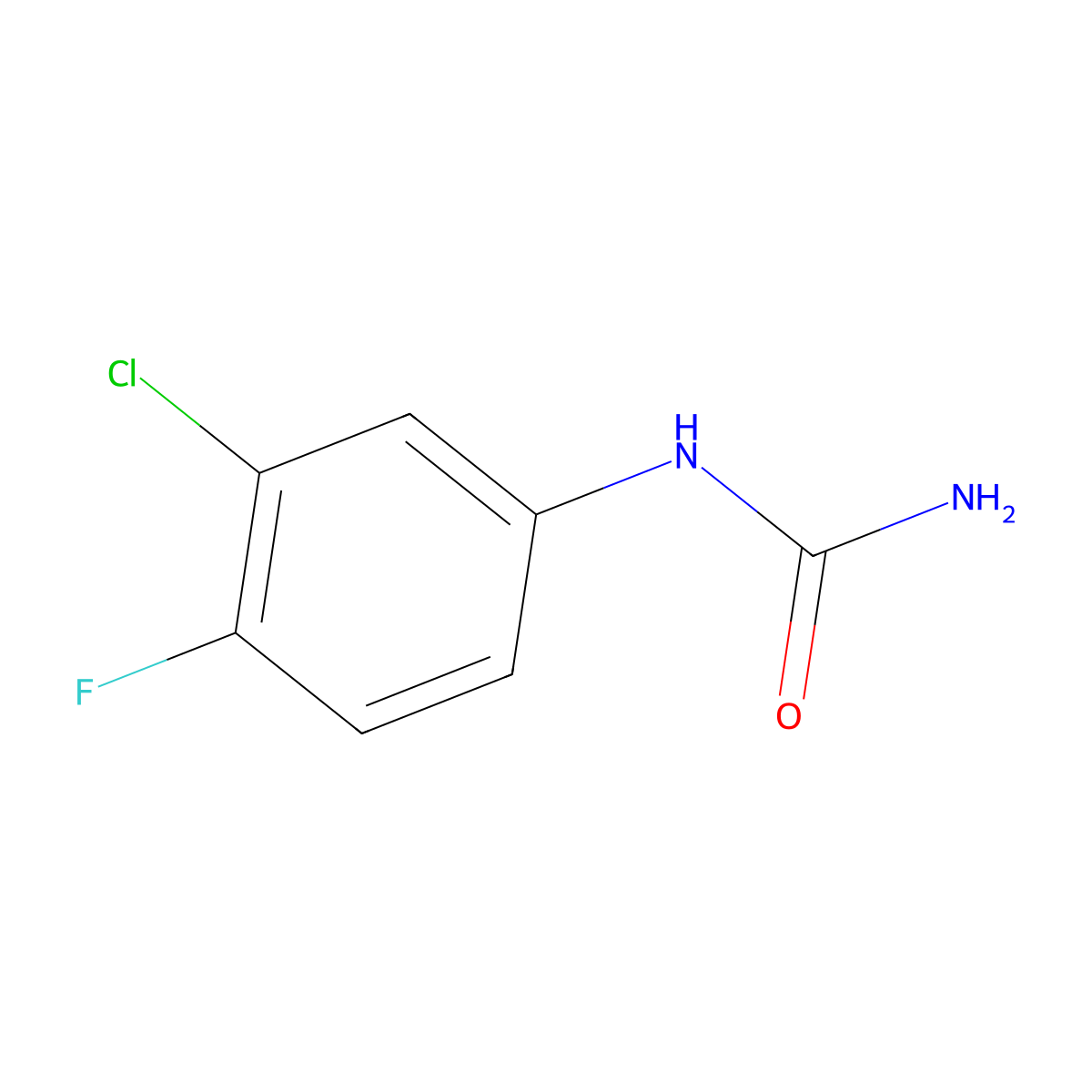 (3-Chloro-4-fluorophenyl)urea molecular structure, CAS 343247-57-4