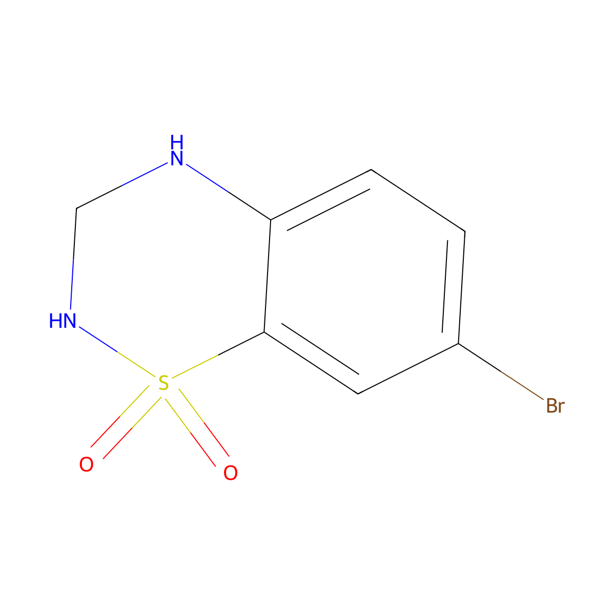 7-bromo-3,4-dihydro-2H-1,2,4-benzothiadiazine-1,1-dione molecular structure, CAS 343253-54-3