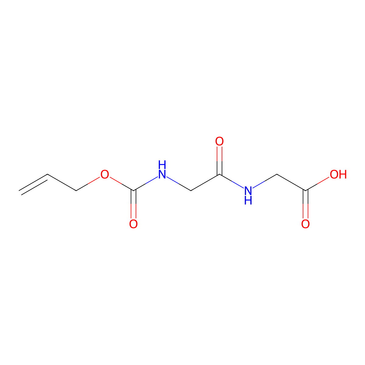 2-(2-(((Prop-2-en-1-yloxy)carbonyl)amino)acetamido)acetic acid molecular structure, CAS 343260-53-7