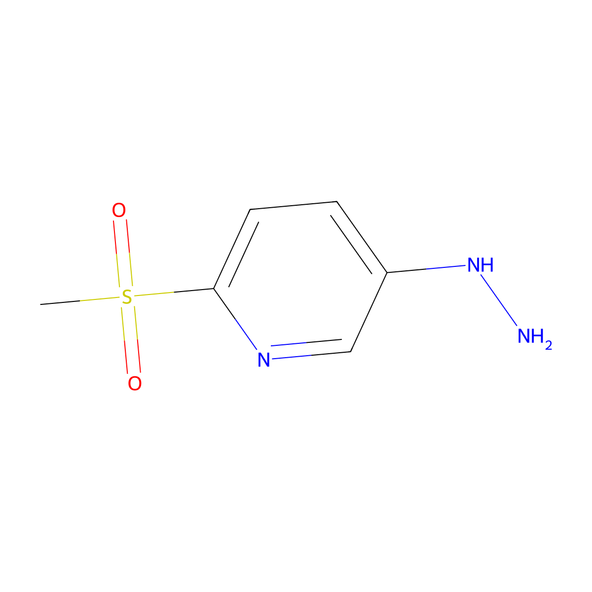5-Hydrazinyl-2-(methylsulfonyl)pyridine molecular structure, CAS 343262-50-0