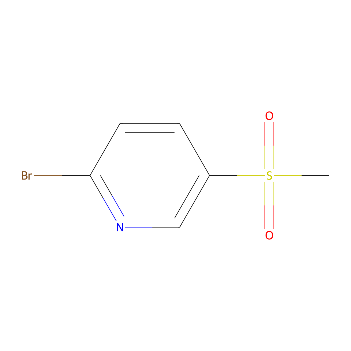 2-Bromo-5-(methylsulfonyl)pyridine molecular structure, CAS 343262-51-1