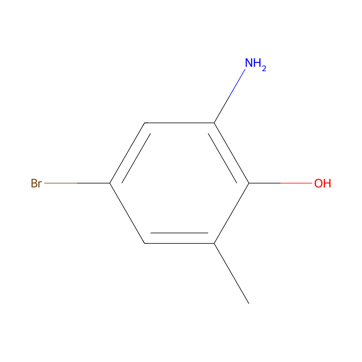 2-Amino-4-bromo-6-methylphenol molecular structure, CAS 343269-52-3