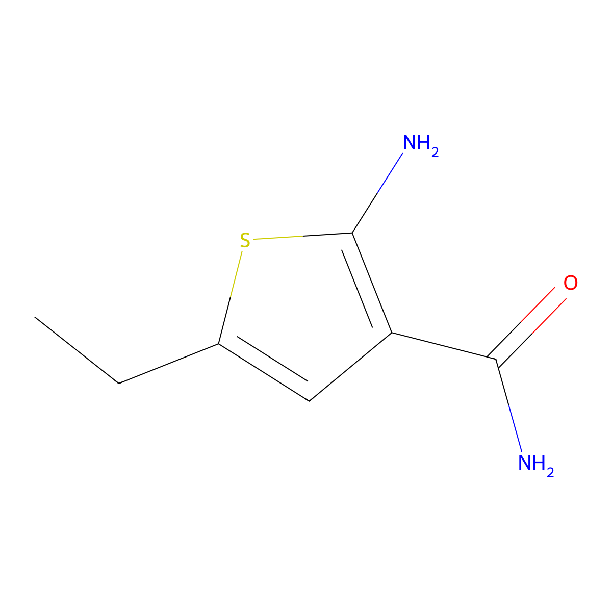 2-Amino-5-ethylthiophene-3-carboxamide molecular structure, CAS 343270-71-3