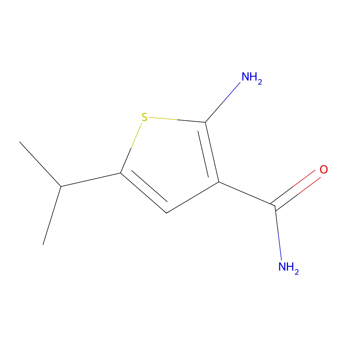 2-Amino-5-isopropylthiophene-3-carboxamide molecular structure, CAS 343272-23-1