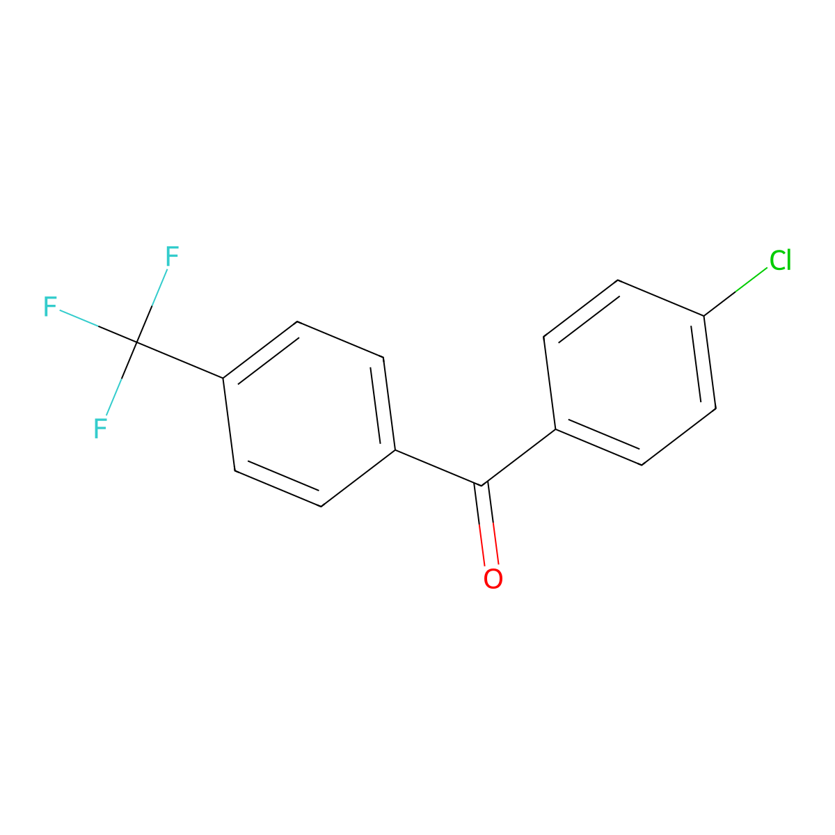 (4-Chlorophenyl)[4-(trifluoromethyl)phenyl]methanone molecular structure, CAS 34328-31-9