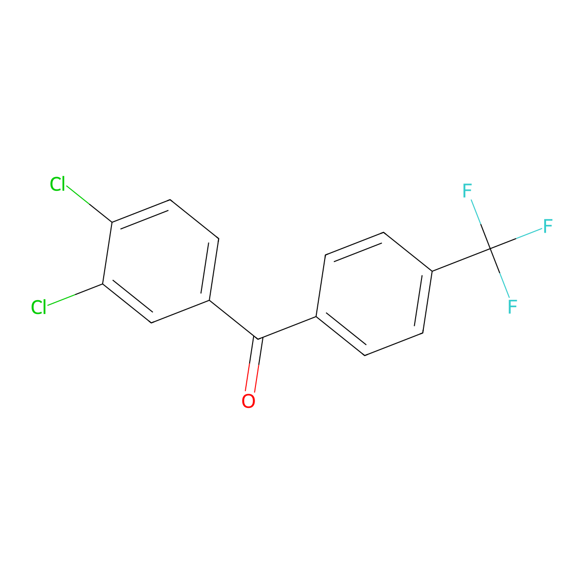 3,4-Dichloro-4'-(trifluoromethyl)benzophenone molecular structure, CAS 34328-34-2