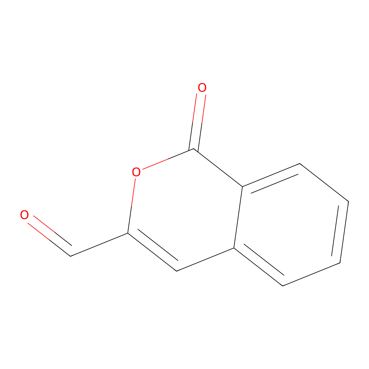 1-Oxo-1H-2-benzopyran-3-carboxaldehyde molecular structure, CAS 34328-51-3
