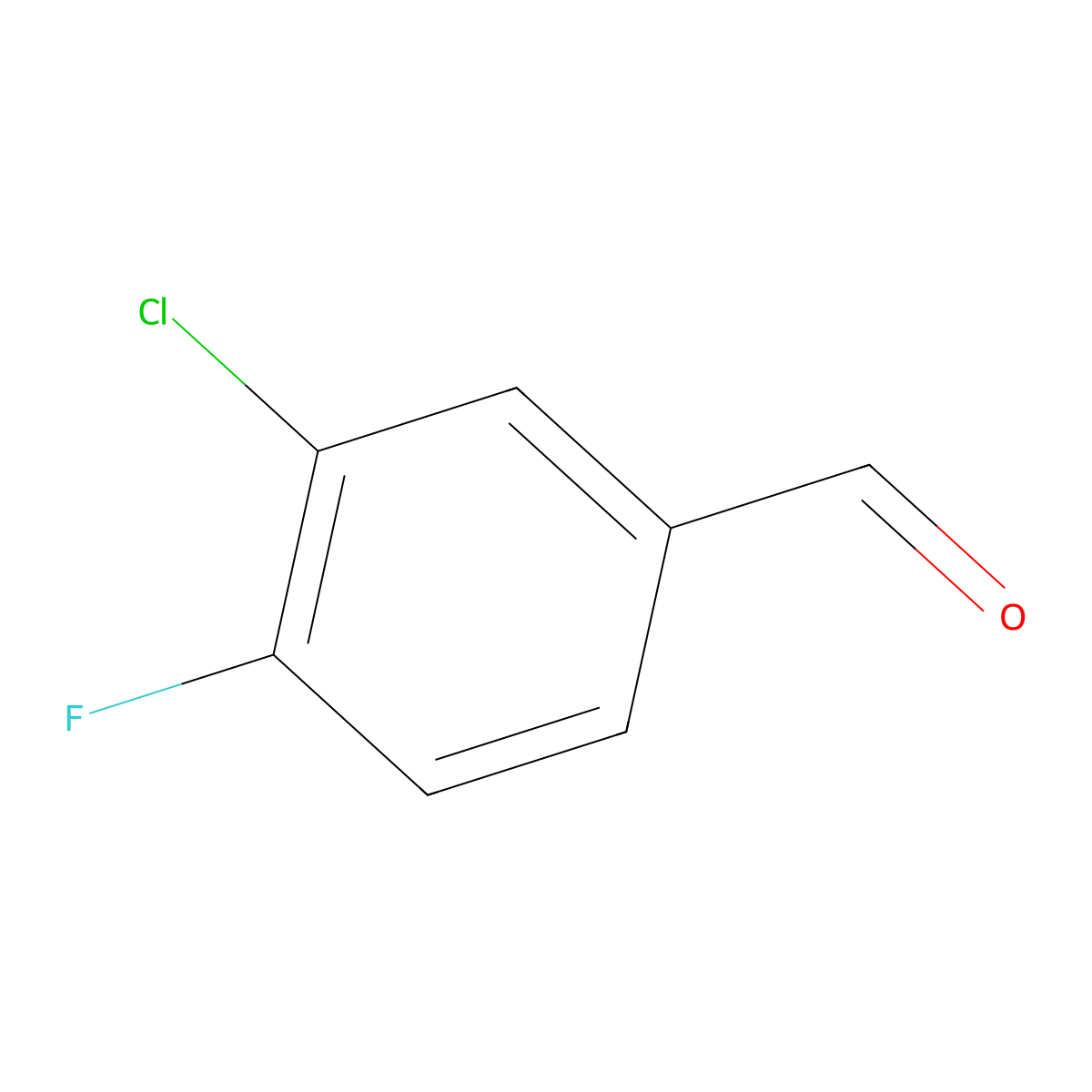 3-Chloro-4-fluorobenzaldehyde molecular structure, CAS 34328-61-5