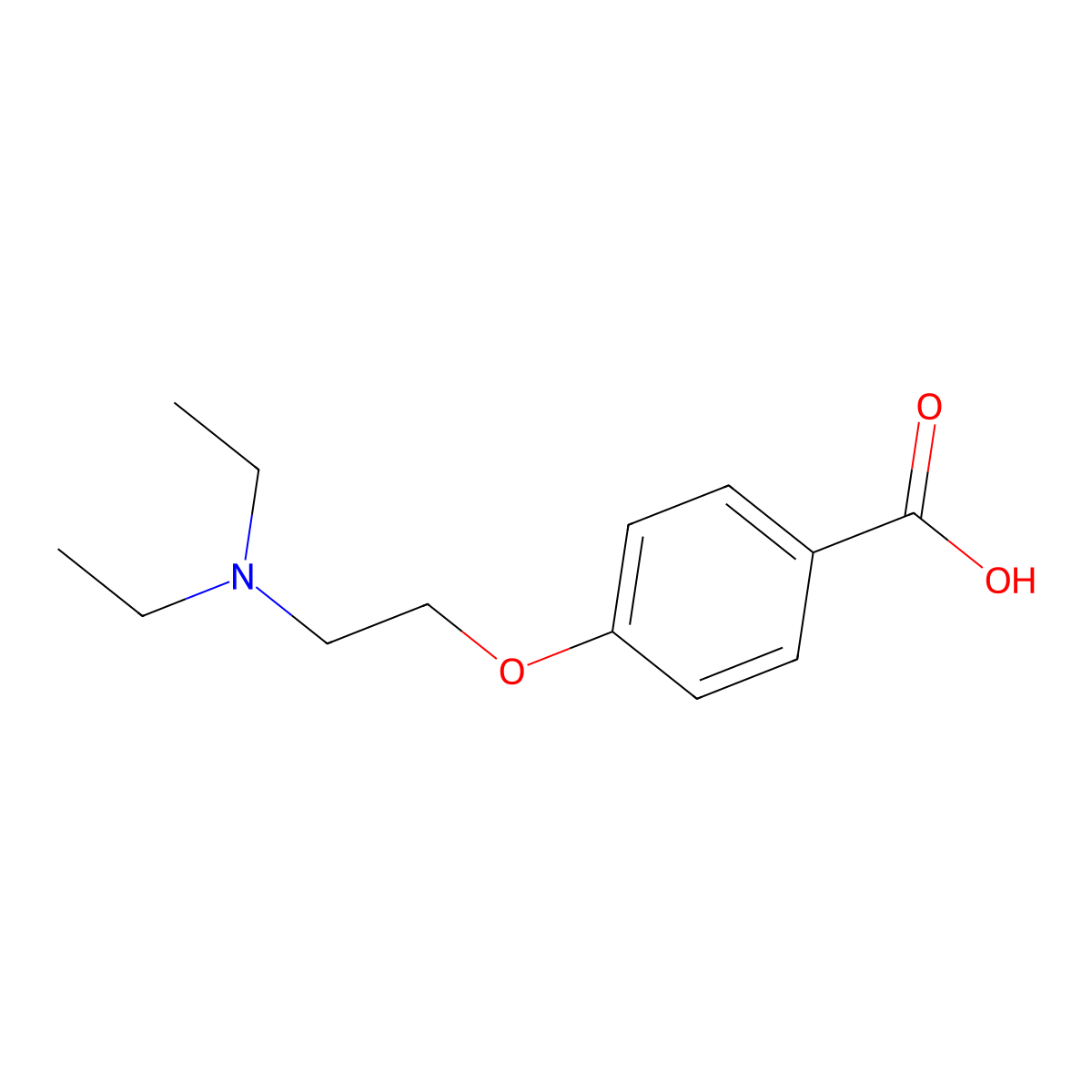 4-[2-(Diethylamino)ethoxy]benzoic acid molecular structure, CAS 34329-16-3