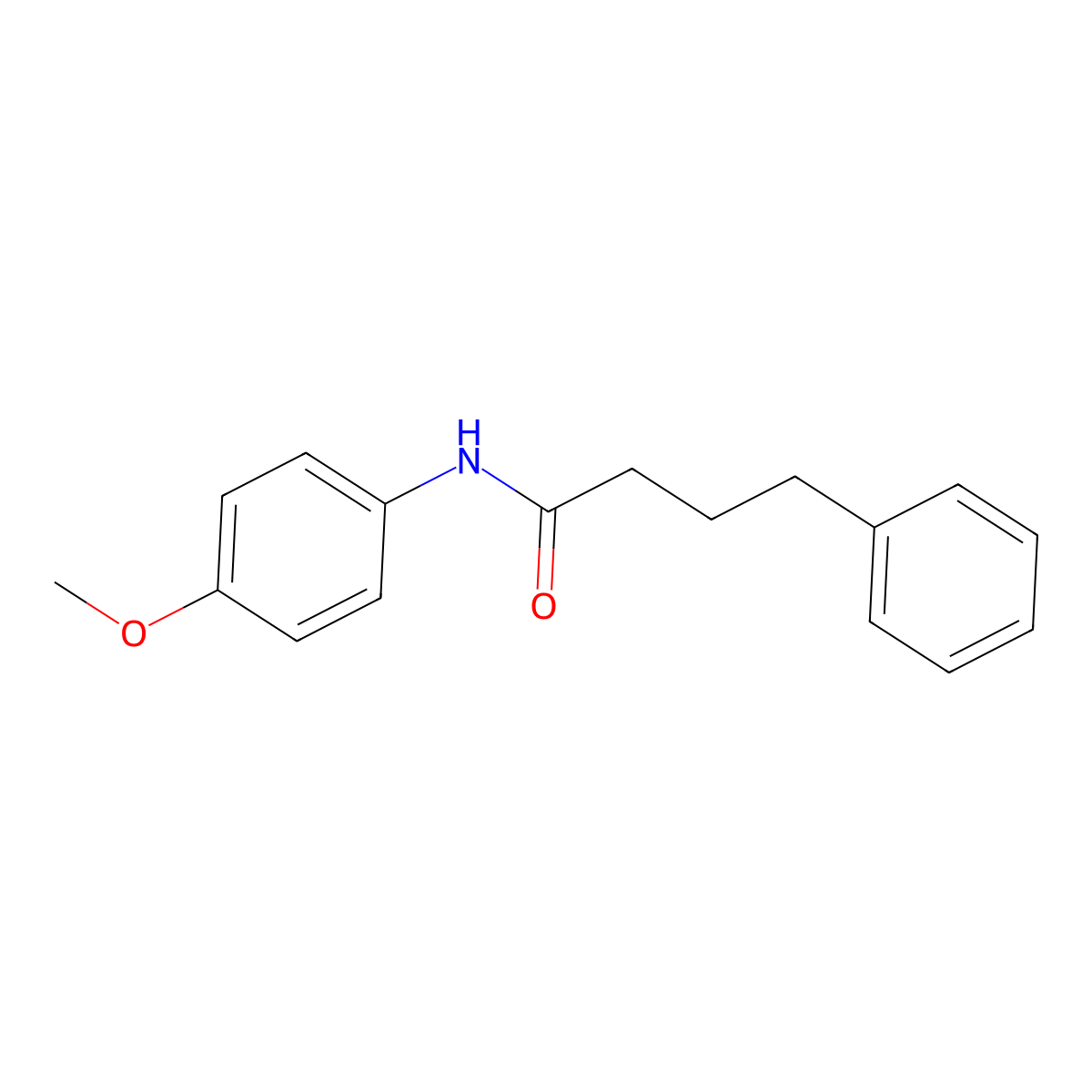 N-(4-methoxyphenyl)-4-phenylbutanamide molecular structure, CAS 34329-63-0