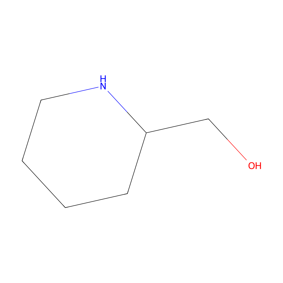 Piperidin-2-ylmethanol molecular structure, CAS 3433-37-2