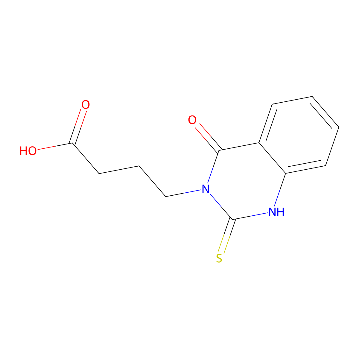 1,4-Dihydro-4-oxo-2-thioxo-3(2H)-quinazolinebutanoic acid molecular structure, CAS 34330-05-7