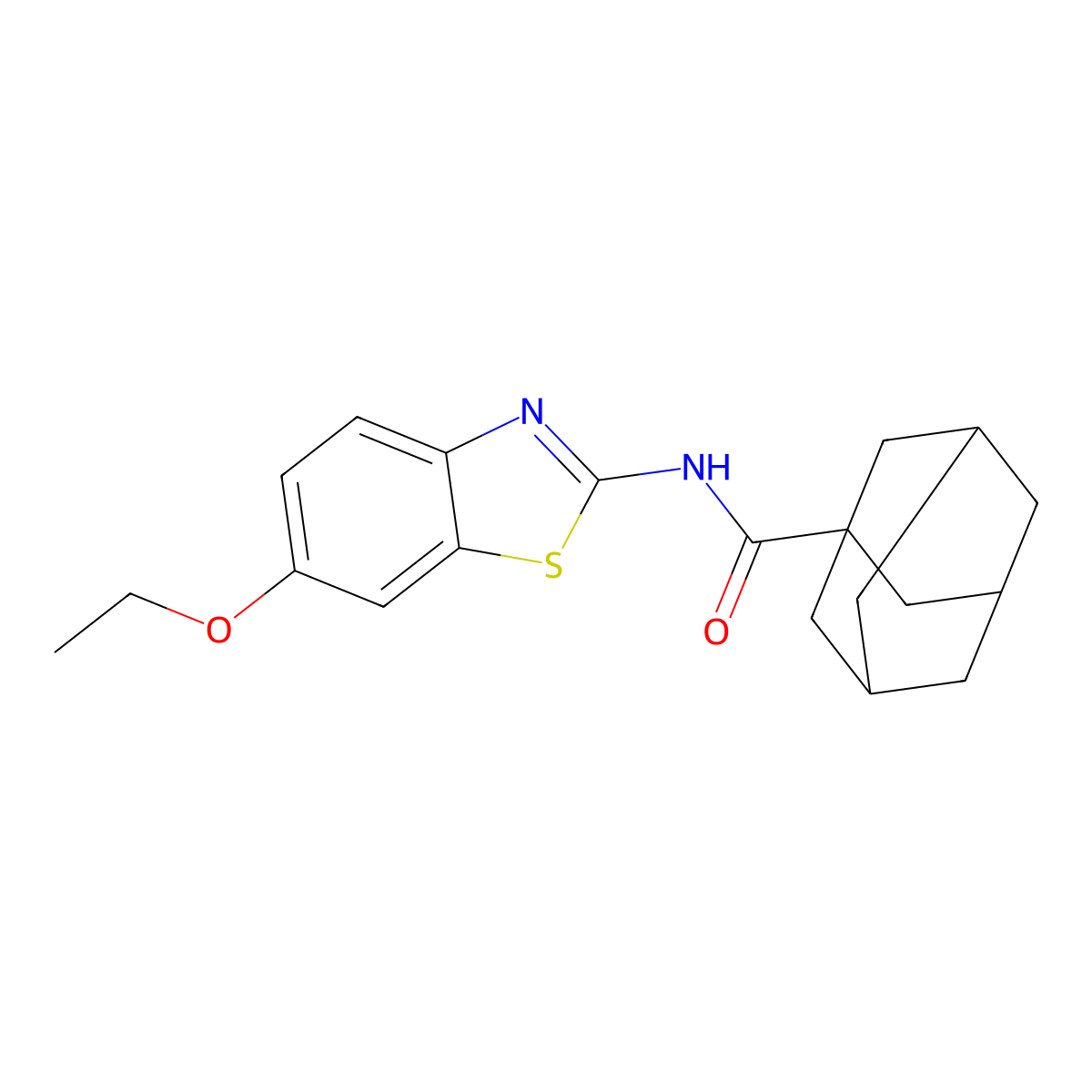 N-(6-ethoxy-1,3-benzothiazol-2-yl)adamantane-1-carboxamide molecular structure, CAS 34330-28-4