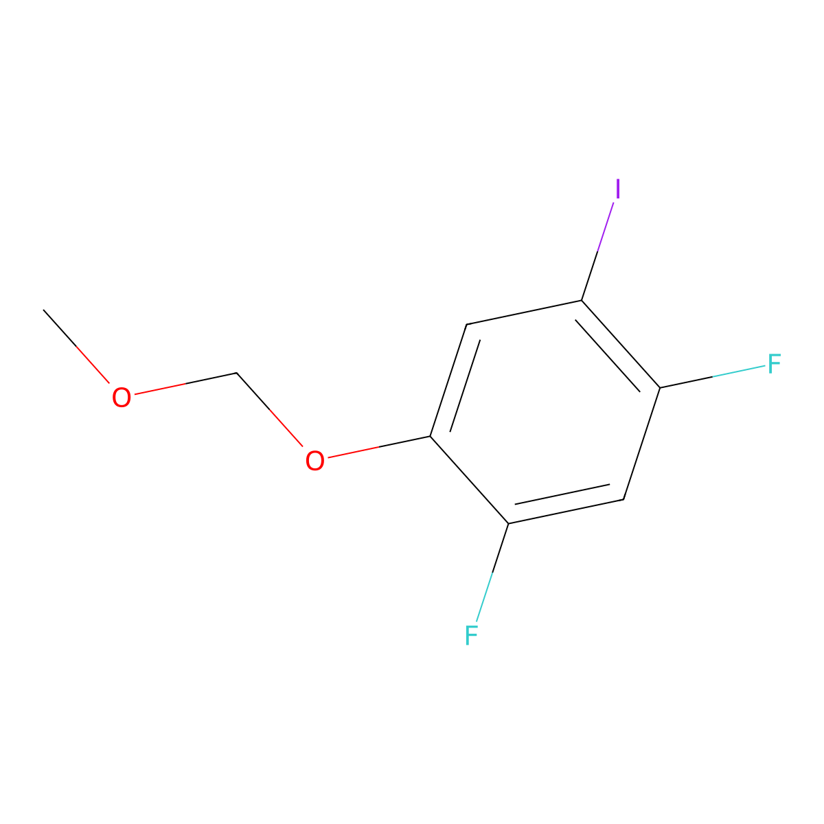 1,5-Difluoro-2-iodo-4-(methoxymethoxy)benzene molecular structure, CAS 343305-56-6