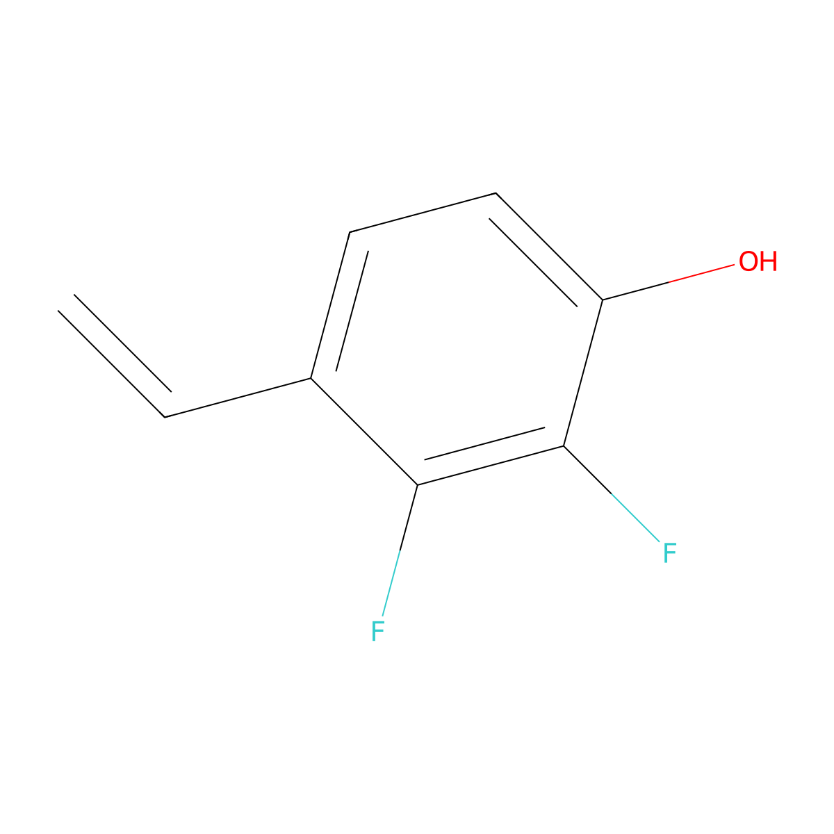2,3-Difluoro-4-vinylphenol molecular structure, CAS 343305-64-6