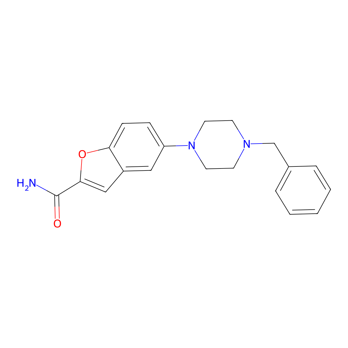 5-(4-Benzylpiperazin-1-yl)benzofuran-2-carboxamide molecular structure, CAS 343306-47-8
