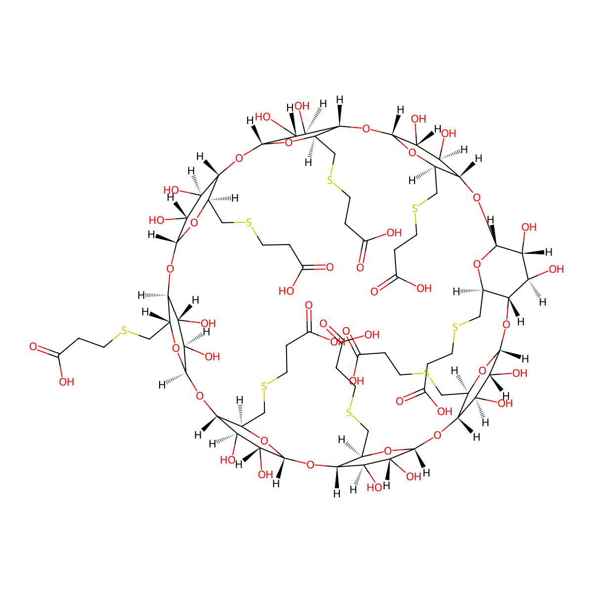 Sugammadex molecular structure, CAS 343306-71-8