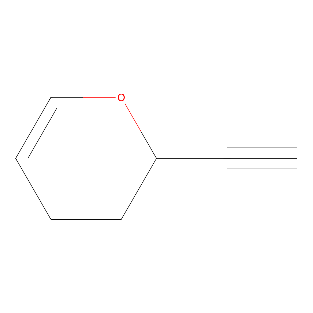 2-Ethynyl-3,4-dihydro-2H-pyran molecular structure, CAS 34331-74-3