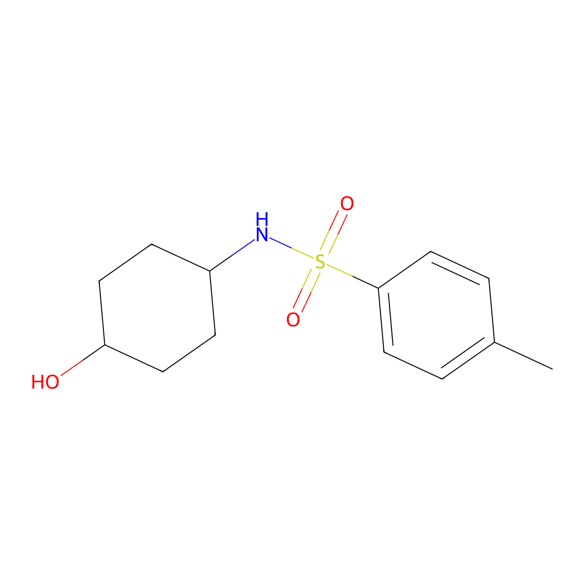 N-(4-Hydroxycyclohexyl)-4-methylbenzene-1-sulfonamide molecular structure, CAS 343313-51-9