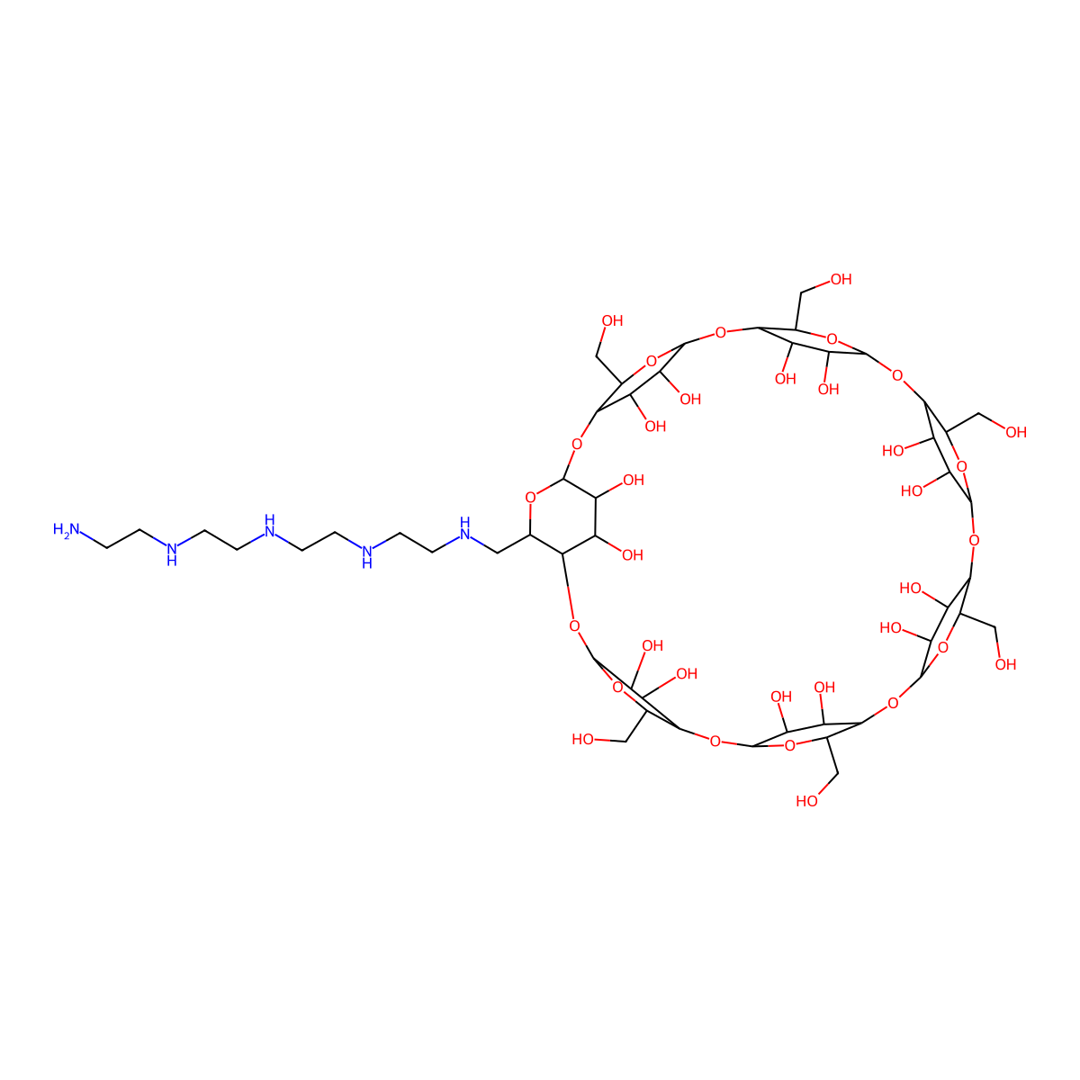 Mono-(6-Tetraethylenepentamine-6-deoxy)-beta-cyclodextrin molecular structure, CAS 343315-27-5
