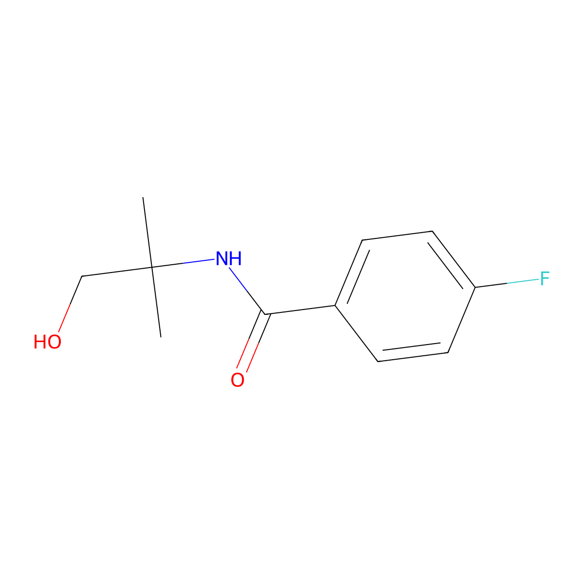 4-fluoro-N-(2-hydroxy-1,1-dimethylethyl)benzamide molecular structure, CAS 343316-37-0
