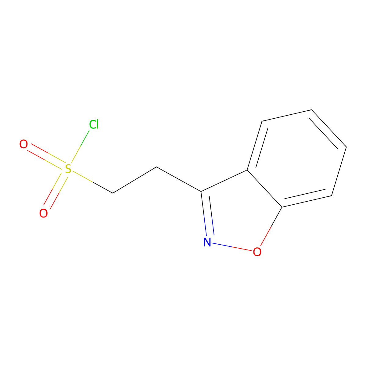 2-(1,2-Benzoxazol-3-yl)ethane-1-sulfonyl chloride molecular structure, CAS 343317-55-5