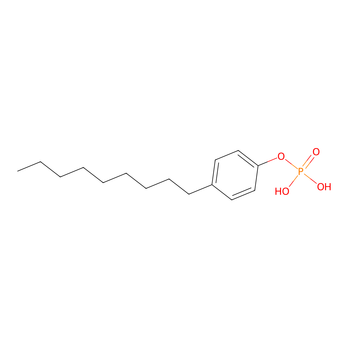 p-Nonylphenyl dihydrogen phosphate molecular structure, CAS 34332-96-2