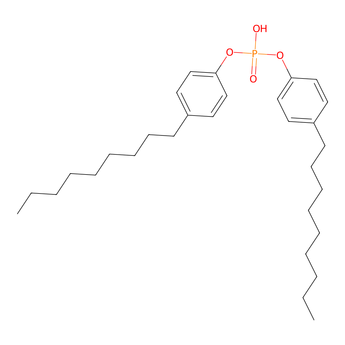 Bis(p-nonylphenyl) hydrogen phosphate molecular structure, CAS 34332-97-3