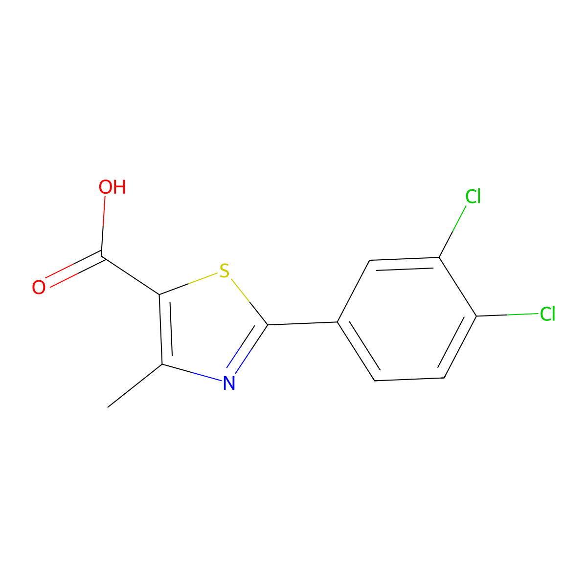 2-(3,4-dichlorophenyl)-4-methyl-1,3-thiazole-5-carboxylic Acid molecular structure, CAS 343322-58-7