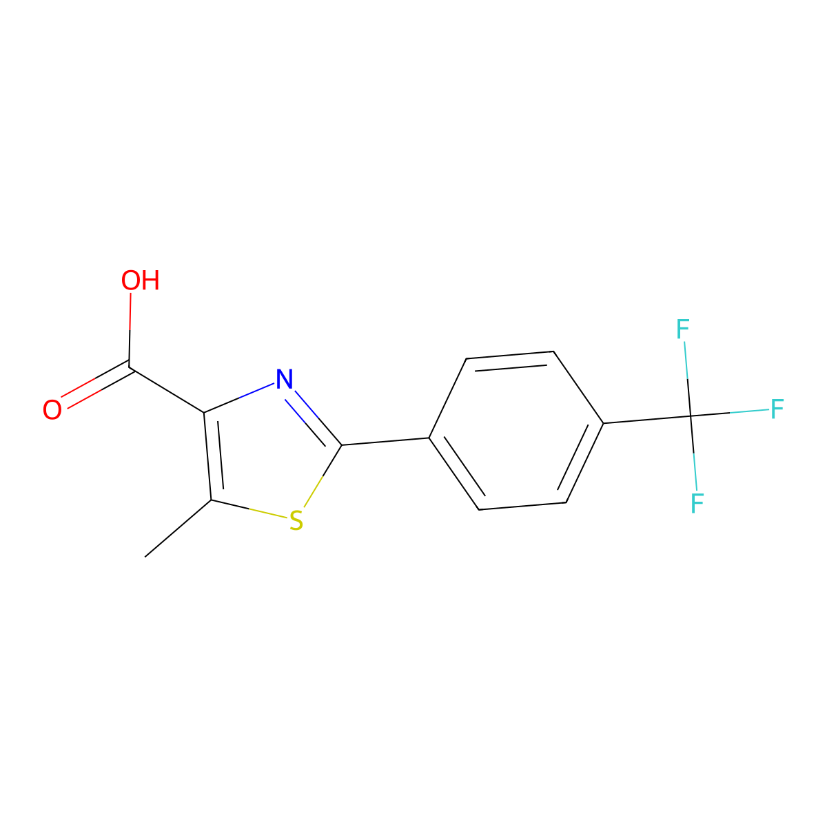 5-Methyl-2-[4-(trifluoromethyl)phenyl]-1,3-thiazole-4-carboxylic acid molecular structure, CAS 343322-66-7