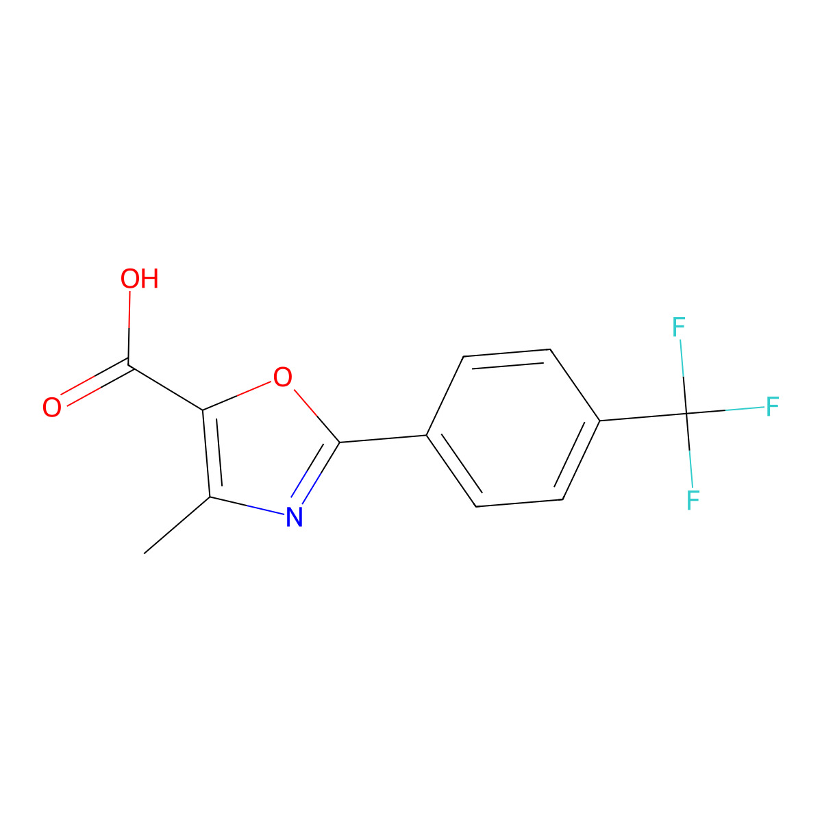 4-Methyl-2-(4-(trifluoromethyl)phenyl)-1,3-oxazole-5-carboxylic acid molecular structure, CAS 343322-73-6