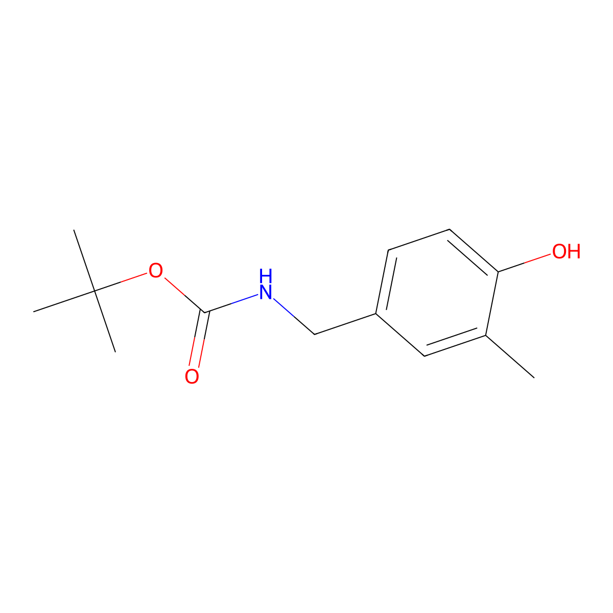 tert-butyl N-[(4-hydroxy-3-methylphenyl)methyl]carbamate molecular structure, CAS 343322-76-9