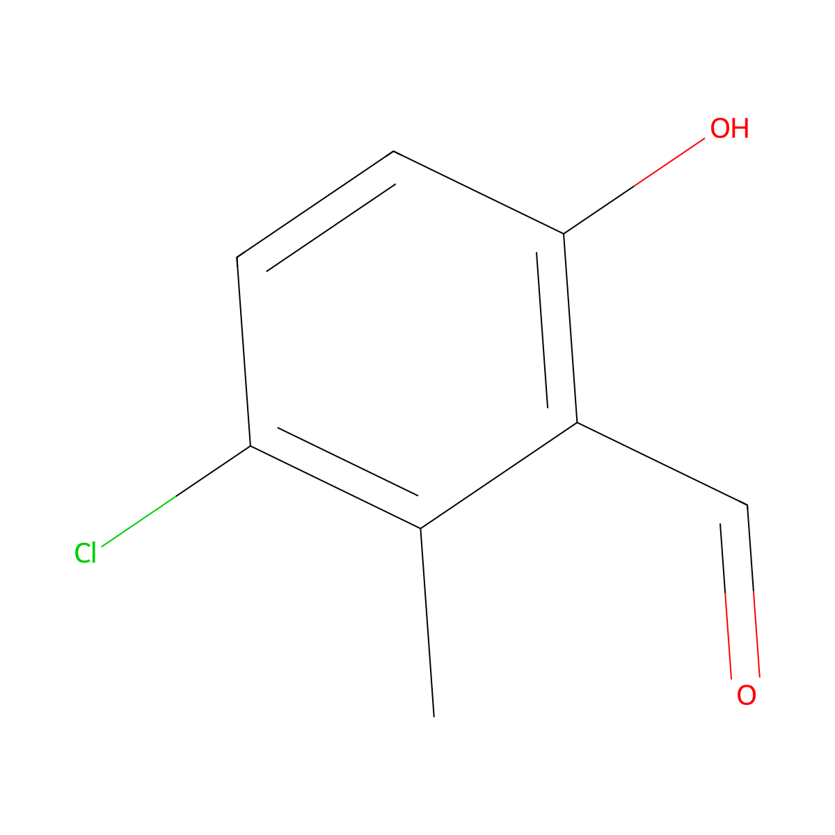 3-Chloro-6-hydroxy-2-methylbenzaldehyde molecular structure, CAS 34333-12-5