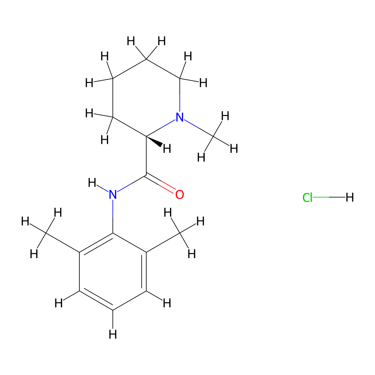 (S)-(+)-Mepivacaine Hydrochloride molecular structure, CAS 34333-71-6