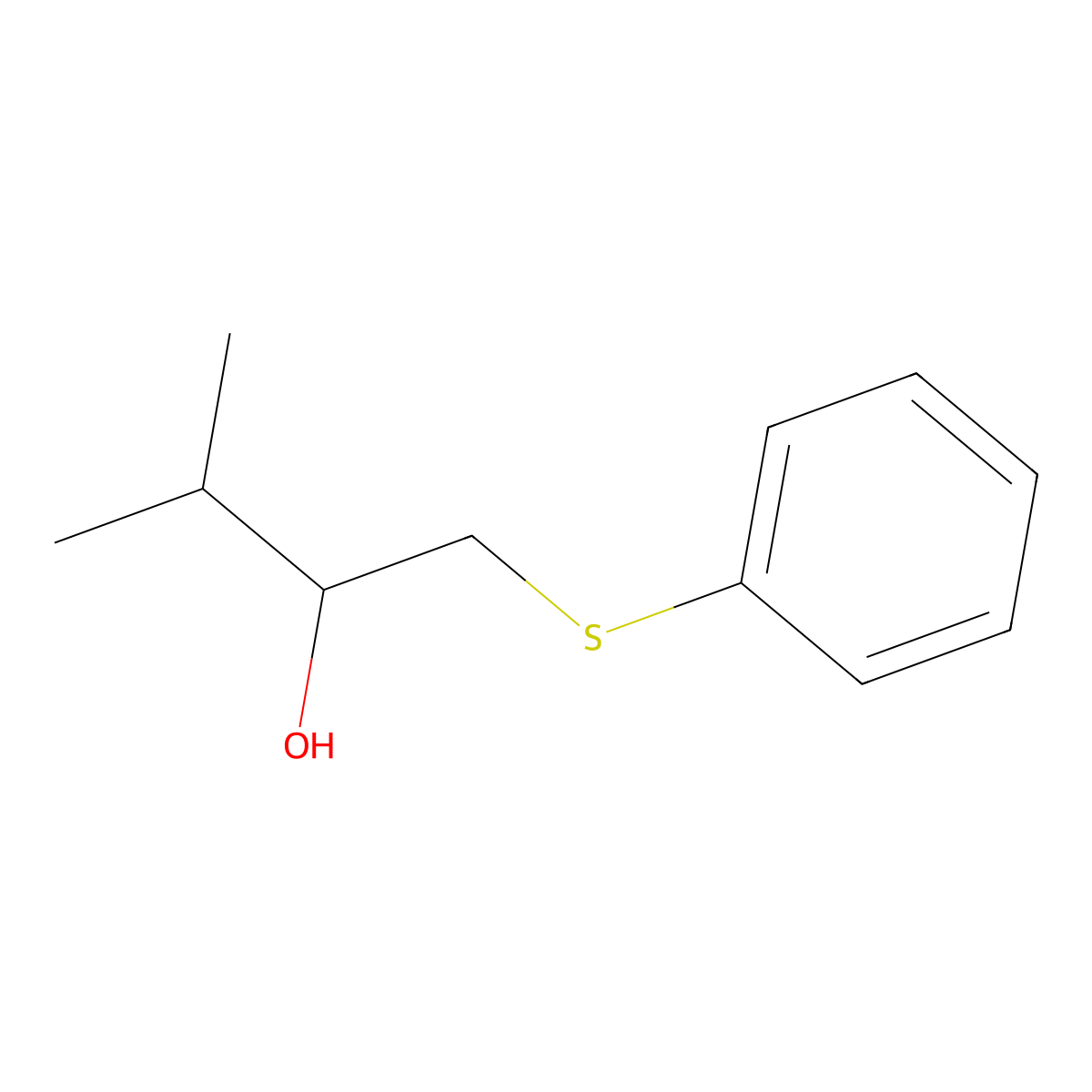 3-Methyl-1-(phenylsulfanyl)butan-2-ol molecular structure, CAS 343331-59-9