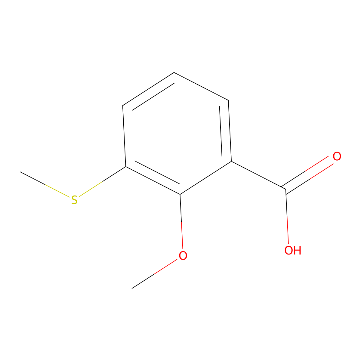2-Methoxy-3-(methylthio)benzoic acid molecular structure, CAS 343331-66-8